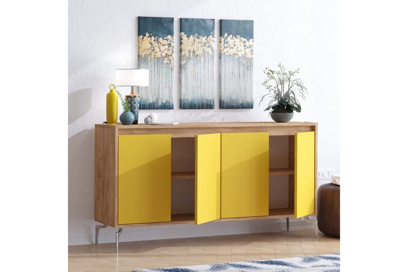 Sidobord Guld|Ek|Gul - Oppbevaring - Oppbevaringsmøbler - Sideboard & skjenker