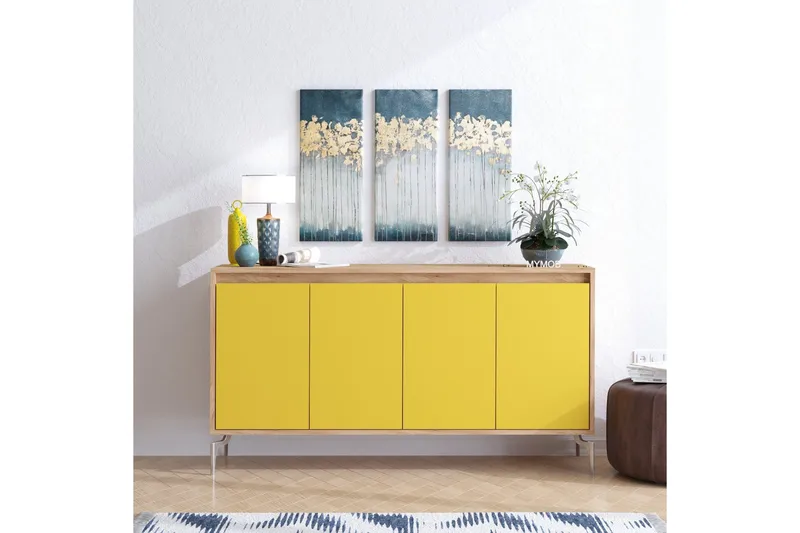 Sidobord Guld|Ek|Gul - Oppbevaring - Oppbevaringsmøbler - Sideboard & skjenker