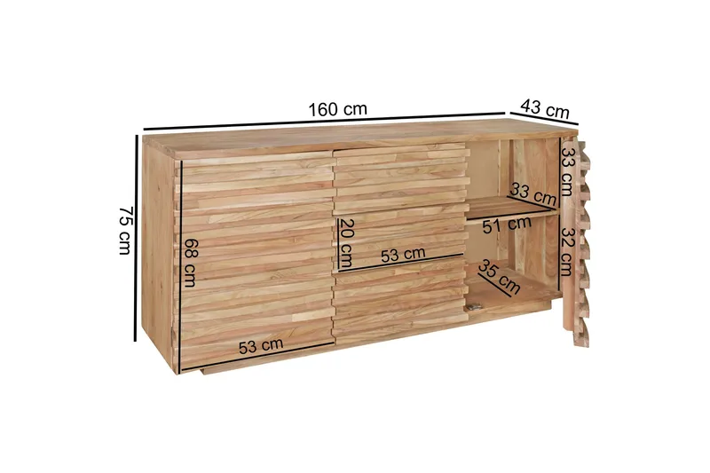 Skänk Wohnling Trä, Natur - Oppbevaring - Oppbevaringsmøbler - Sideboard & skjenker