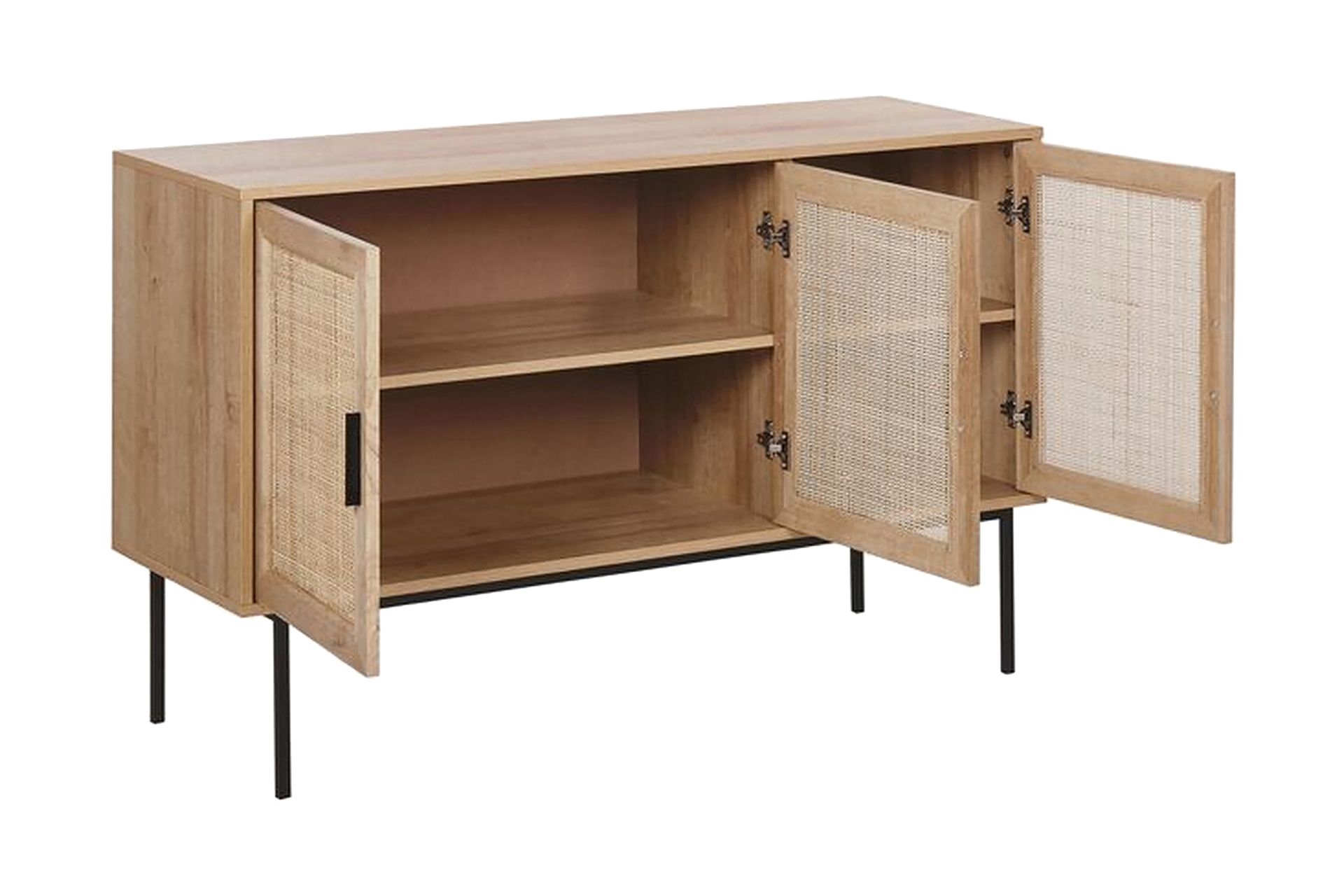 Skap 3 dører rotting lysebrun PASCO - Tre/natur - Oppbevaring - Oppbevaringsmøbler - Sideboard & skjenker