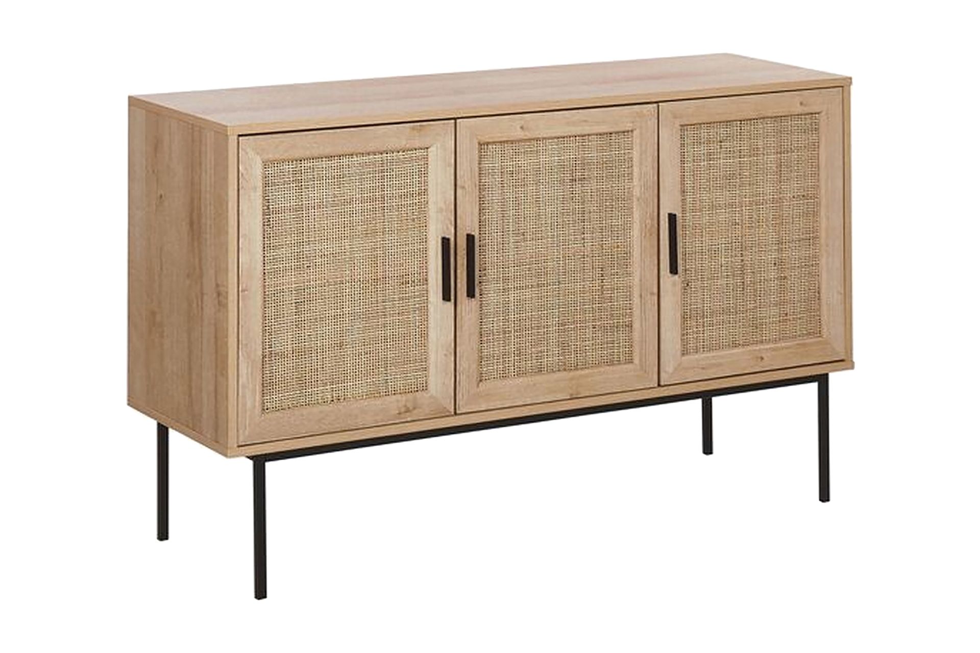 Skap 3 dører rotting lysebrun PASCO - Tre/natur - Oppbevaring - Oppbevaringsmøbler - Sideboard & skjenker