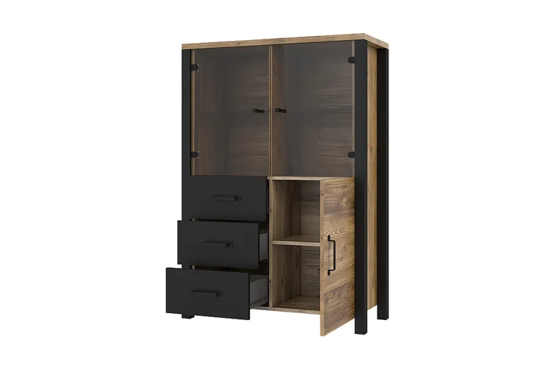 Skarebol TV-møbelsett - Svart/Tre/Natur - Oppbevaring - Oppbevaringsmøbler - Sideboard & skjenker