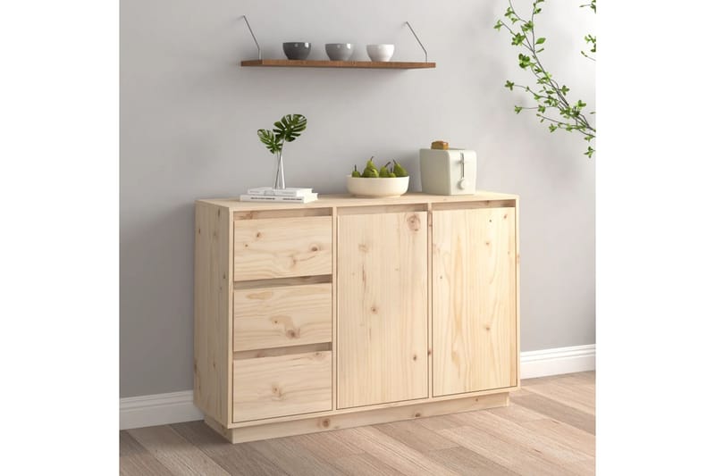 Skjenk 111x34x75 cm heltre furu - Brun - Oppbevaring - Oppbevaringsmøbler - Sideboard & skjenker