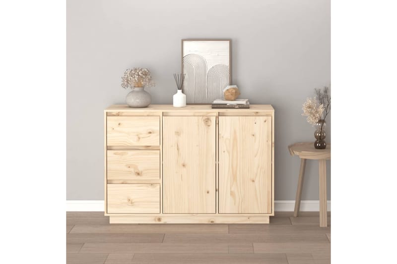 Skjenk 111x34x75 cm heltre furu - Brun - Sideboard & skjenker