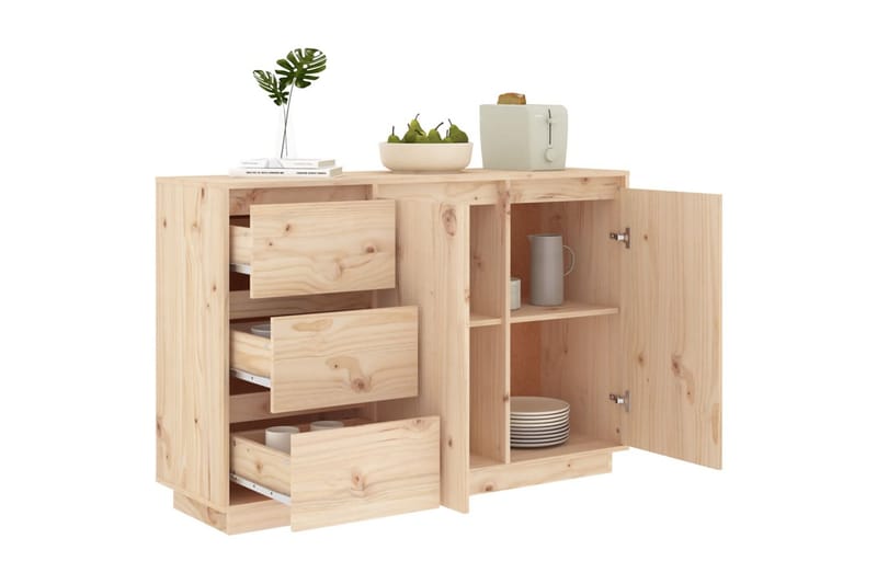 Skjenk 111x34x75 cm heltre furu - Brun - Sideboard & skjenker