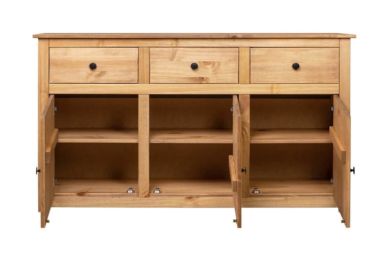 Skjenk 135x40x80 cm heltre furu Panama Range - Brun - Oppbevaring - Oppbevaringsmøbler - Sideboard & skjenker