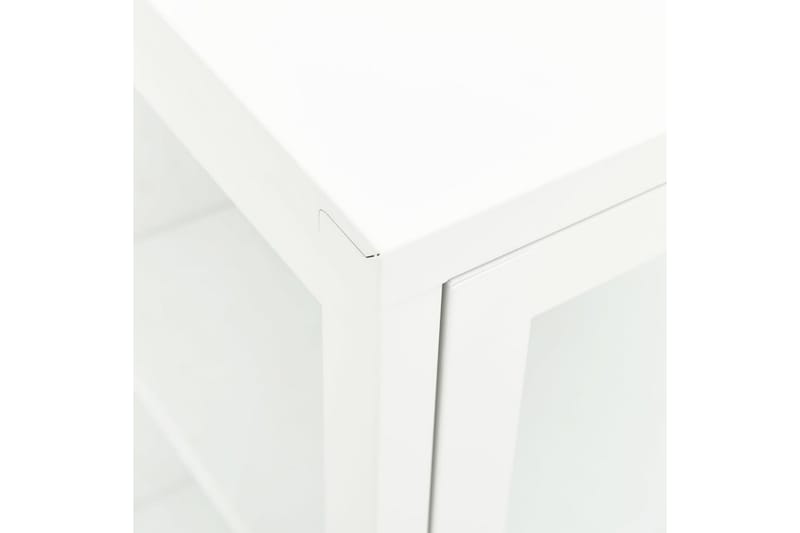 Skjenk 38x35x70 cm metall og glass - Hvit - Oppbevaring - Oppbevaringsmøbler - Sideboard & skjenker