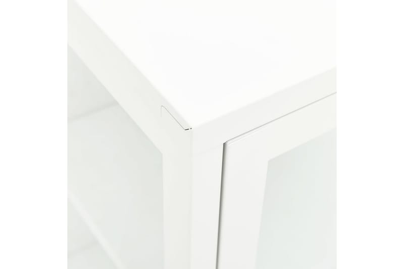 Skjenk 38x35x70 cm metall og glass - Hvit - Sideboard & skjenker
