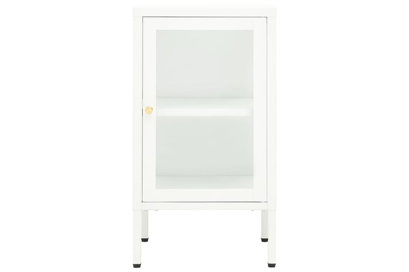 Skjenk 38x35x70 cm metall og glass - Hvit - Oppbevaring - Oppbevaringsmøbler - Sideboard & skjenker