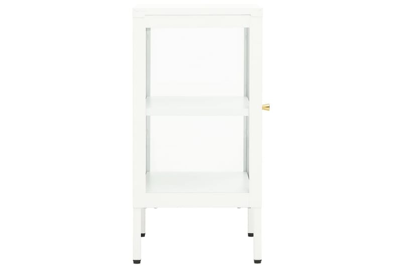 Skjenk 38x35x70 cm metall og glass - Hvit - Oppbevaring - Oppbevaringsmøbler - Sideboard & skjenker