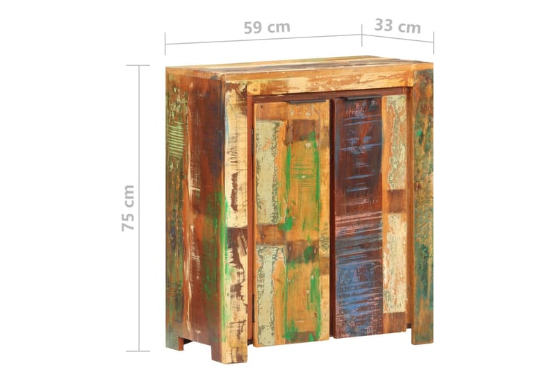 Skjenk 59x33x75 cm gjenvunnet heltre - Flerfarget - Sideboard & skjenker
