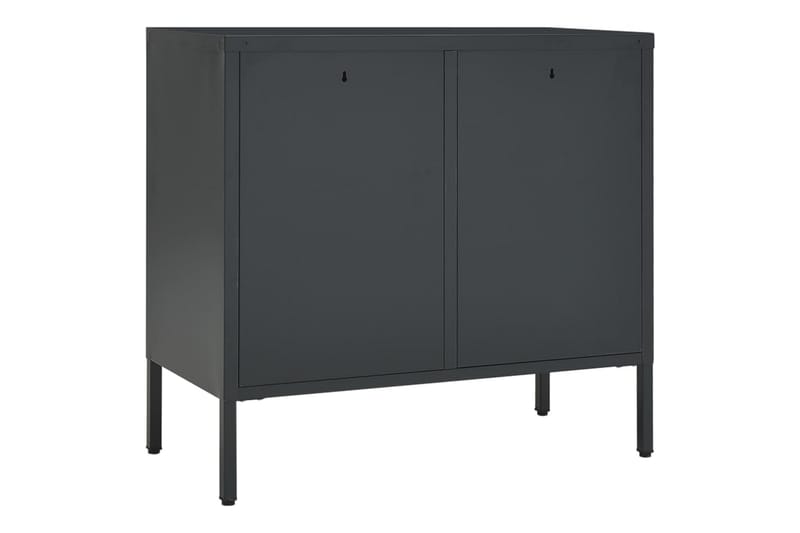 Skjenk antrasitt 75x35x70 cm stål og herdet glass - Antrasittgrå - Sideboard & skjenker