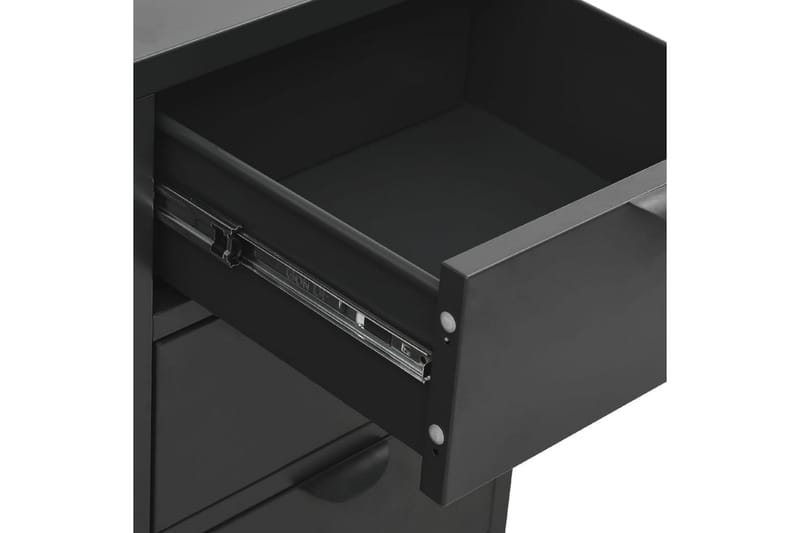 Skjenk antrasitt 75x35x70 cm stål og herdet glass - Antrasittgrå - Oppbevaring - Oppbevaringsmøbler - Sideboard & skjenker