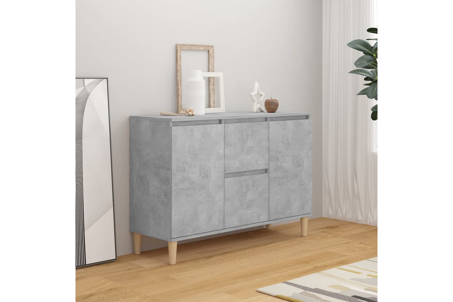 Skjenk betonggrå 103,5x35x70 cm sponplate - Grå - Oppbevaring - Oppbevaringsmøbler - Sideboard & skjenker