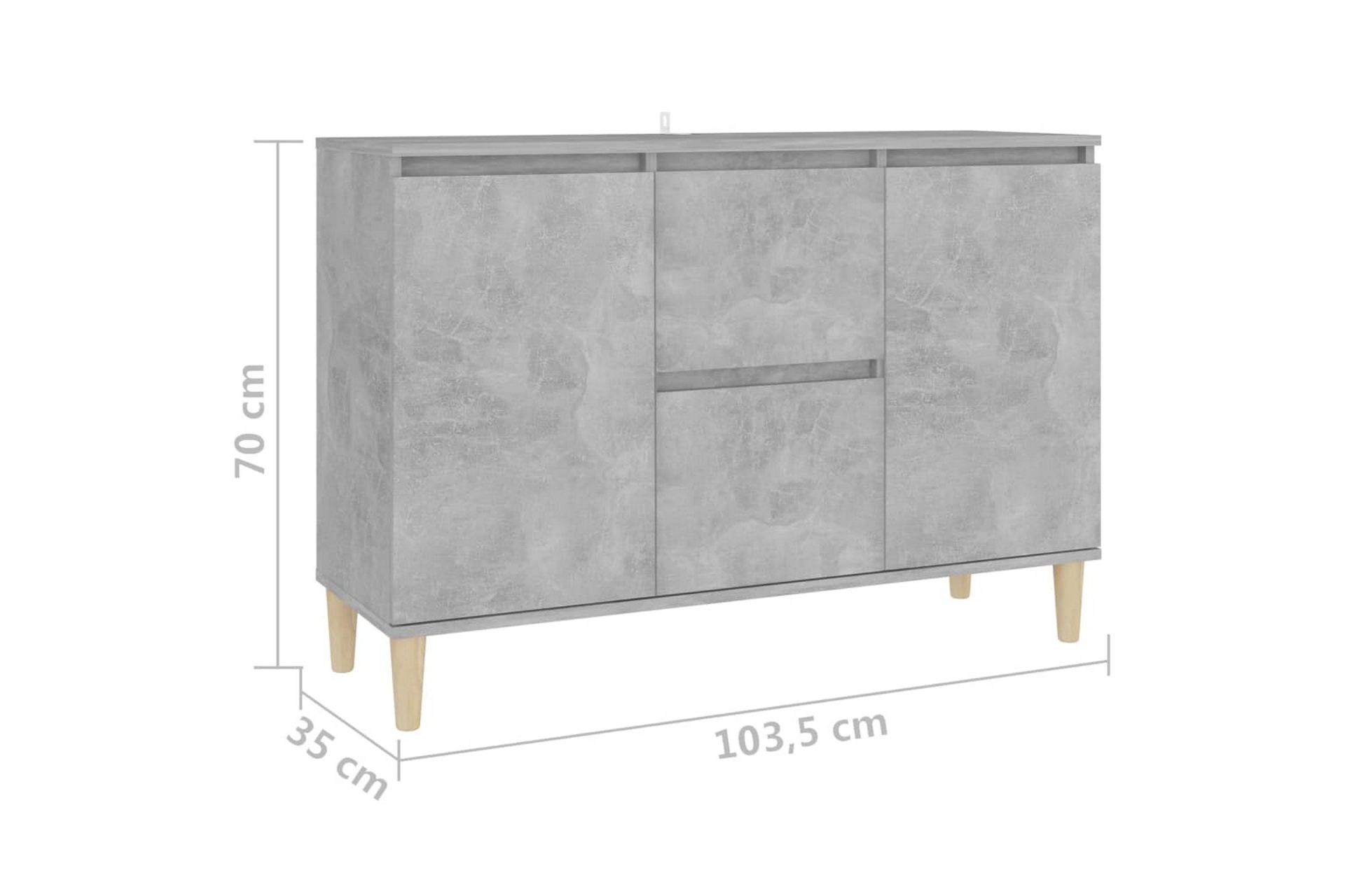 Skjenk betonggrå 103,5x35x70 cm sponplate - Grå - Oppbevaring - Oppbevaringsmøbler - Sideboard & skjenker