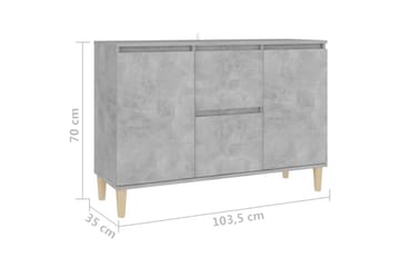 Skjenk betonggrå 103,5x35x70 cm sponplate - Grå - Oppbevaring - Oppbevaringsmøbler - Sideboard & skjenker