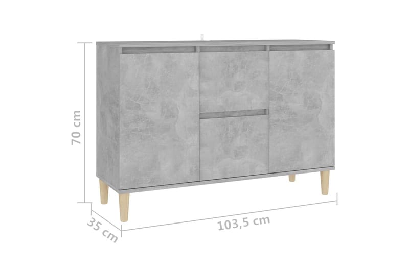 Skjenk betonggrå 103,5x35x70 cm sponplate - Grå - Oppbevaring - Oppbevaringsmøbler - Sideboard & skjenker