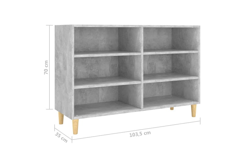 Skjenk betonggrå 103,5x35x70 cm sponplate - Grå - Oppbevaring - Oppbevaringsmøbler - Sideboard & skjenker