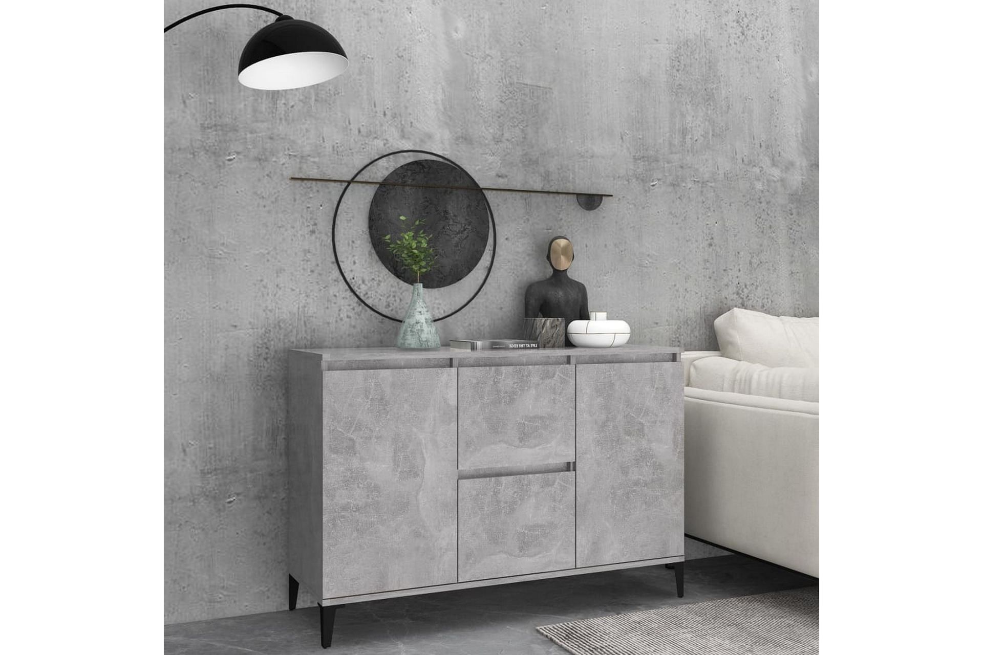 Skjenk betonggrå 104x35x70 cm sponplate - Grå - Oppbevaring - Oppbevaringsmøbler - Sideboard & skjenker