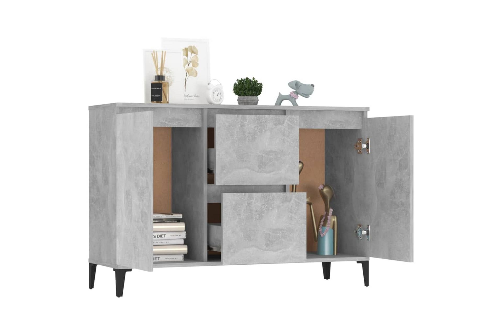 Skjenk betonggrå 104x35x70 cm sponplate - Grå - Oppbevaring - Oppbevaringsmøbler - Sideboard & skjenker