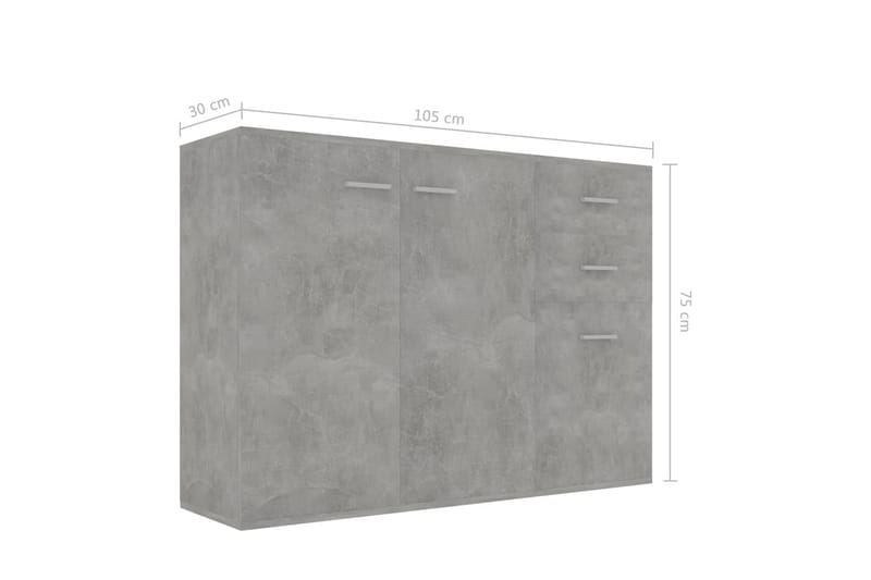 Skjenk betonggrå 105x30x75 cm sponplate - Grå - Oppbevaring - Oppbevaringsmøbler - Sideboard & skjenker