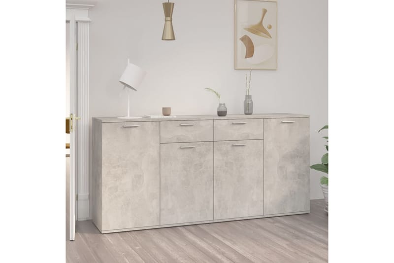 Skjenk betonggrå 160x36x75 cm sponplate - Grå - Sideboard & skjenker