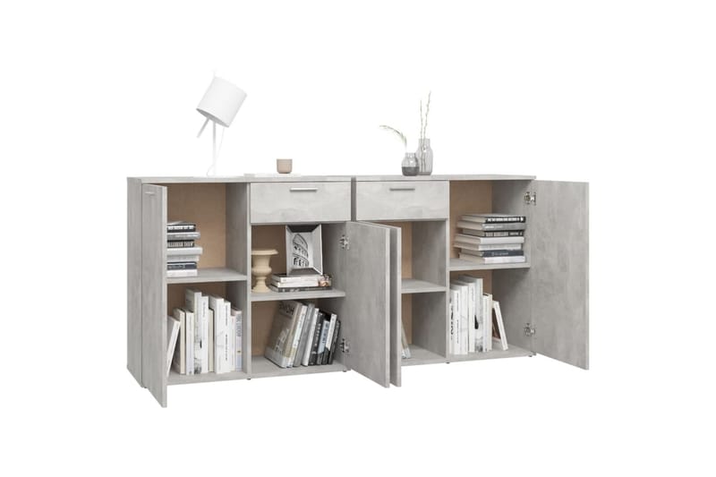 Skjenk betonggrå 160x36x75 cm sponplate - Grå - Oppbevaring - Oppbevaringsmøbler - Sideboard & skjenker