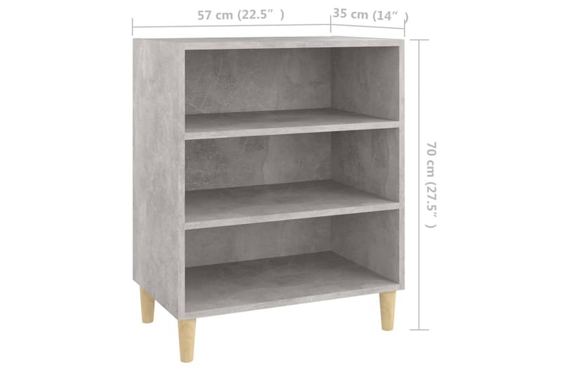 Skjenk betonggrå 57x35x70 cm sponplate - Grå - Oppbevaring - Oppbevaringsmøbler - Sideboard & skjenker