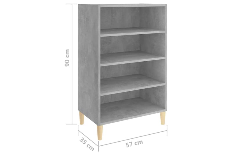 Skjenk betonggrå 57x35x90 cm sponplate - Grå - Oppbevaring - Oppbevaringsmøbler - Sideboard & skjenker
