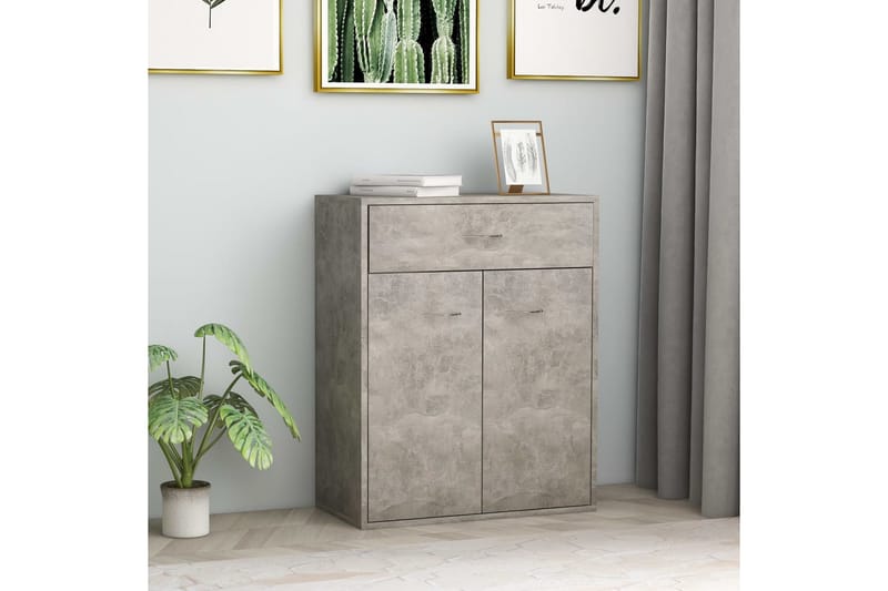 Skjenk betonggrå 60x30x75 cm sponplate - Oppbevaring - Oppbevaringsmøbler - Sideboard & skjenker