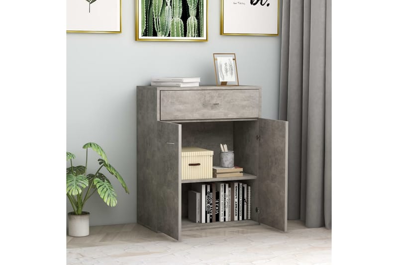 Skjenk betonggrå 60x30x75 cm sponplate - Oppbevaring - Oppbevaringsmøbler - Sideboard & skjenker