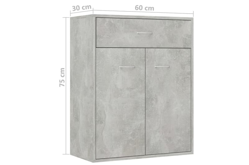 Skjenk betonggrå 60x30x75 cm sponplate - Oppbevaring - Oppbevaringsmøbler - Sideboard & skjenker