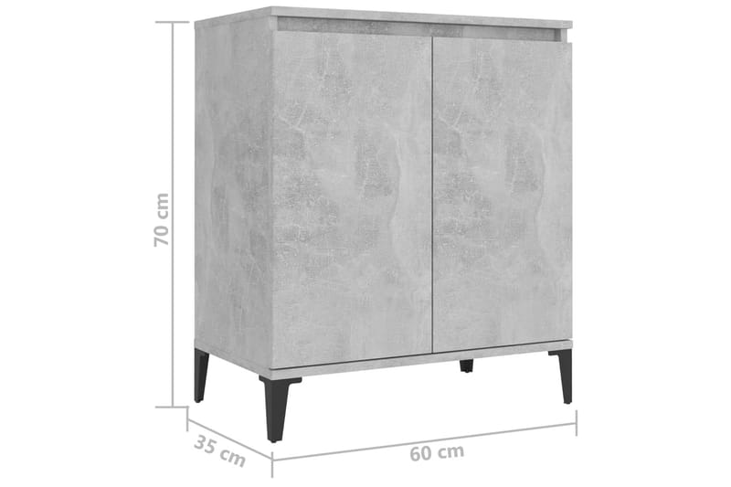 Skjenk betonggrå 60x35x70 cm sponplate - Grå - Oppbevaring - Oppbevaringsmøbler - Sideboard & skjenker