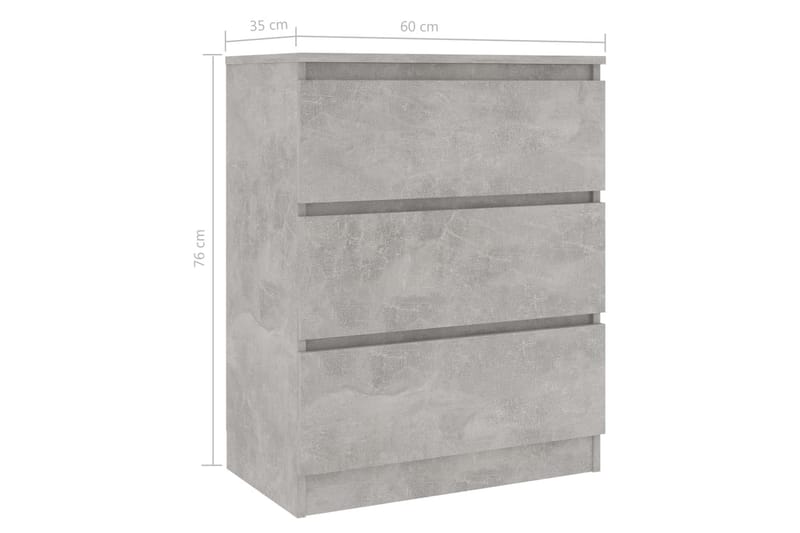 Skjenk betonggrå 60x35x76 cm sponplate - Grå - Sideboard & skjenker