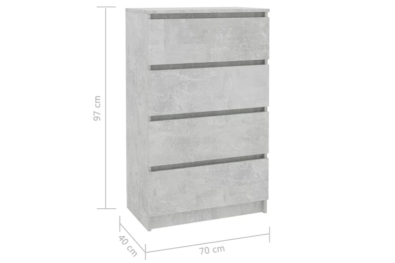 Skjenk betonggrå 60x35x98,5 cm sponplate - Oppbevaring - Oppbevaringsmøbler - Sideboard & skjenker
