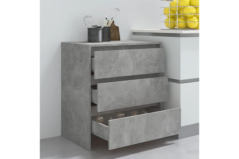 Skjenk betonggrå 70x41x75 cm sponplate - Grå - Oppbevaring - Oppbevaringsmøbler - Sideboard & skjenker