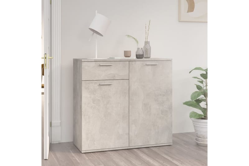 Skjenk betonggrå 80x36x75 cm sponplate - Grå - Oppbevaring - Oppbevaringsmøbler - Sideboard & skjenker