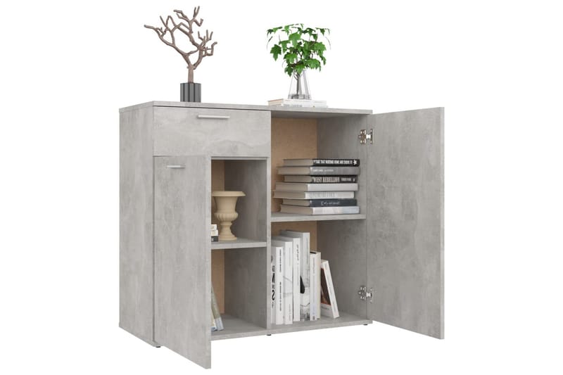 Skjenk betonggrå 80x36x75 cm sponplate - Grå - Oppbevaring - Oppbevaringsmøbler - Sideboard & skjenker