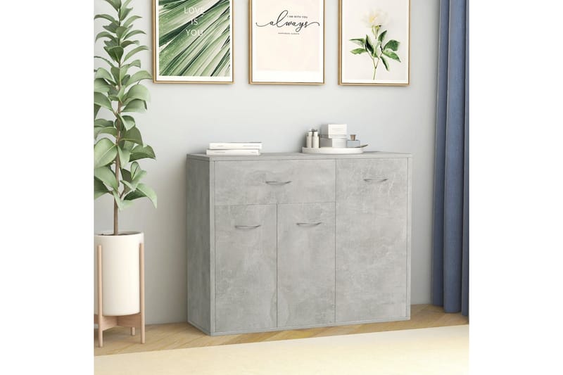 Skjenk betonggrå 88x30x70 cm sponplate - Oppbevaring - Oppbevaringsmøbler - Sideboard & skjenker