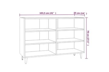 Skjenk brun eik 103,5x35x70 cm sponplate - Brun - Oppbevaring - Oppbevaringsmøbler - Sideboard & skjenker