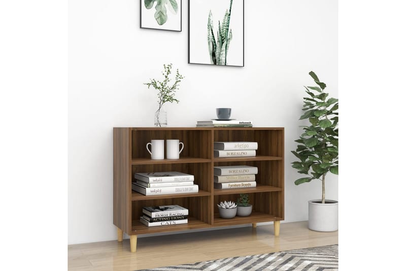 Skjenk brun eik 103,5x35x70 cm sponplate - Brun - Oppbevaring - Oppbevaringsmøbler - Sideboard & skjenker