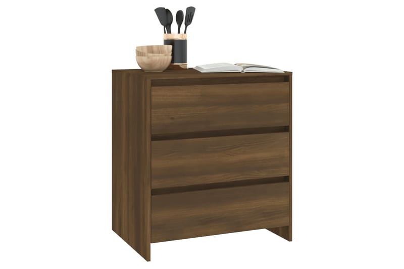 Skjenk brun eik 70x41x75 cm sponplate - Brun - Sideboard & skjenker