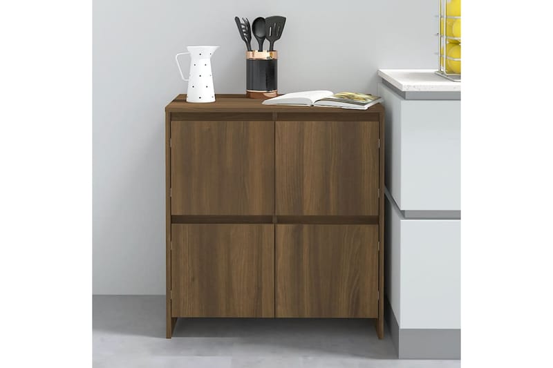 Skjenk brun eik 70x41x75 cm sponplate - Brun - Oppbevaring - Oppbevaringsmøbler - Sideboard & skjenker