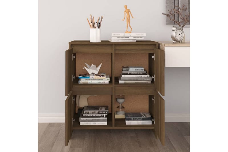 Skjenk brun eik 70x41x75 cm sponplate - Brun - Oppbevaring - Oppbevaringsmøbler - Sideboard & skjenker