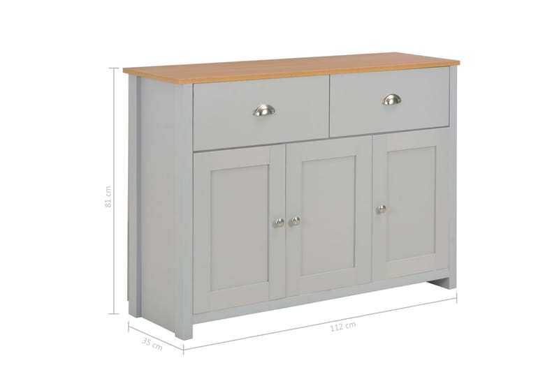 Skjenk grå 112x35x81 cm - Grå - Oppbevaring - Oppbevaringsmøbler - Sideboard & skjenker