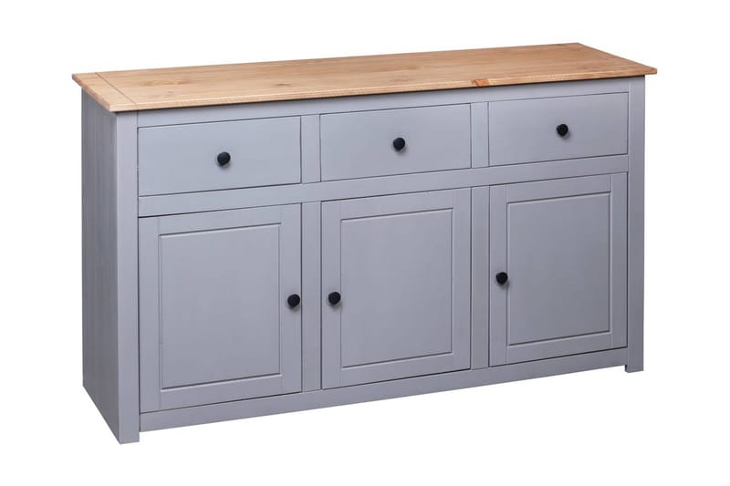 Skjenk grå 135x40x80 cm heltre furu Panama Range - Grå - Oppbevaring - Oppbevaringsmøbler - Sideboard & skjenker