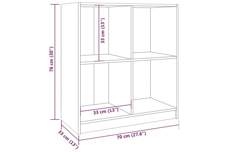 Skjenk grå 70x33x76 cm heltre furu - Grå - Oppbevaring - Oppbevaringsmøbler - Sideboard & skjenker