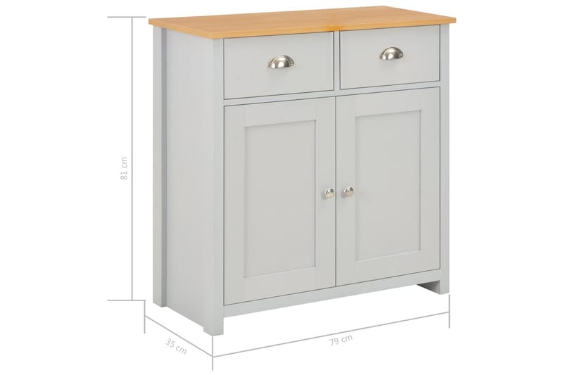 Skjenk grå 79x35x81 cm - Grå - Oppbevaring - Oppbevaringsmøbler - Sideboard & skjenker