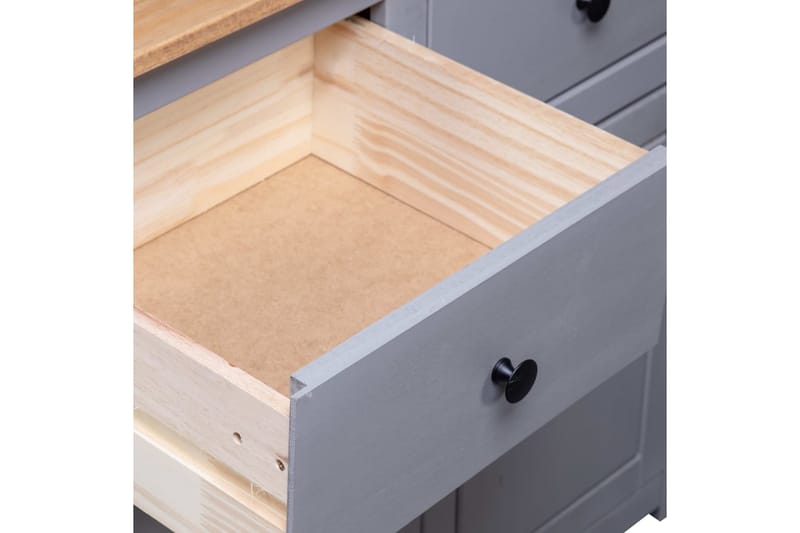 Skjenk grå 93x40x80 cm heltre furu Panama Range - Grå - Oppbevaring - Oppbevaringsmøbler - Sideboard & skjenker