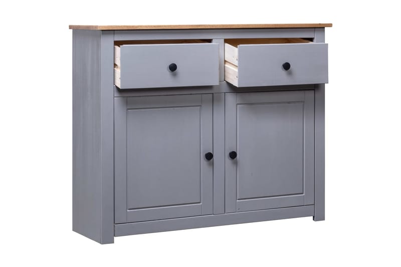 Skjenk grå 93x40x80 cm heltre furu Panama Range - Grå - Oppbevaring - Oppbevaringsmøbler - Sideboard & skjenker